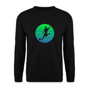 Footballer Sunset Logo - Unisex Sweatshirt - black - Front - Alina (178cm) & Michal (187cm)
