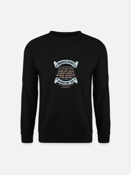 Stiefpapa outfit Stiefvater Bonus Papa Spruch - Unisex Pullover - Schwarz