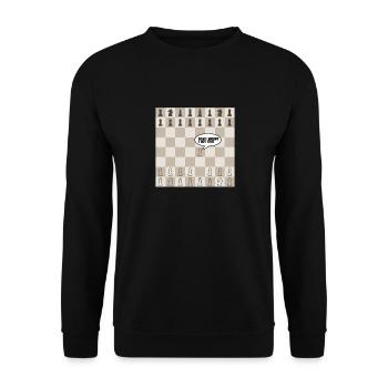 Schach - Unisex Pullover - Schwarz - Vorne - Alina (178cm) & Michal (187cm)