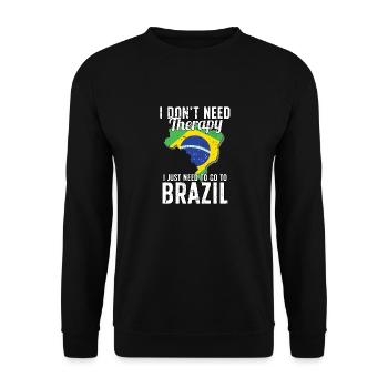 Brazil flag I Brazilian souvenirs - Unisex Sweatshirt - black - Front - Alina (178cm) & Michal (187cm)