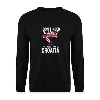 Croatia flag I Croatian souvenirs - Unisex Sweatshirt - black - Front - Alina (178cm) & Michal (187cm)