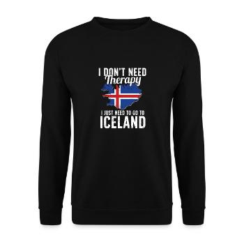 Iceland flag I Icelandic Souvenirs - Sweat-shirt Unisexe - noir - Devant - Alina (178cm) & Michal (187cm)