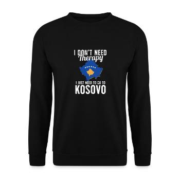 Kosovo flag I Kosovan Souvenirs - Unisex Sweatshirt - black - Front - Alina (178cm) & Michal (187cm)
