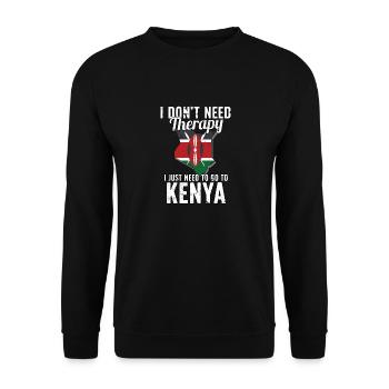 Kenya flag I Kenyan Souvenirs - Unisex Pullover - Schwarz - Vorne - Alina (178cm) & Michal (187cm)