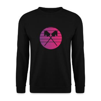 Hobby Horsing crossed hobby horse - Unisex Sweatshirt - black - Front - Alina (178cm) & Michal (187cm)