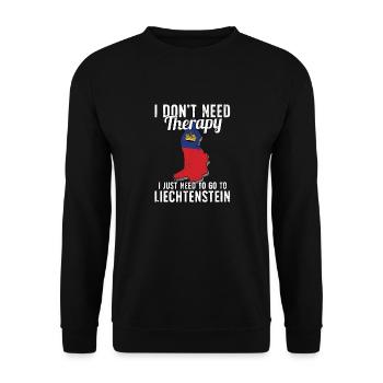Liechtenstein flag I Liechtenstein Souvenirs - Unisex Pullover - Schwarz - Vorne - Alina (178cm) & Michal (187cm)