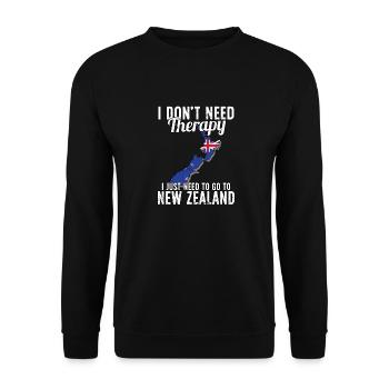 New Zealand flag I New Zealand Souvenirs - Unisex Pullover - Schwarz - Vorne - Alina (178cm) & Michal (187cm)