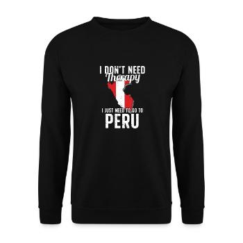 Peru flag I Peruvian Souvenirs - Unisex Sweatshirt - black - Front - Alina (178cm) & Michal (187cm)