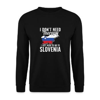 Slovenia flag I Slovenian Souvenirs - Unisex Pullover - Schwarz - Vorne - Alina (178cm) & Michal (187cm)
