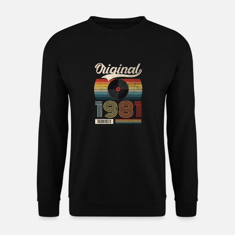 1981 Vintage 40. Geburtstag Retro Geschenk - Unisex Pullover - Schwarz