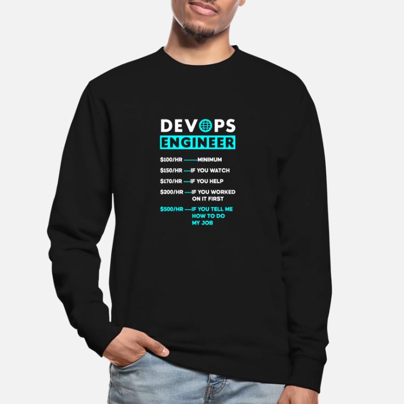 Ingénieur DevOps Cloud Computing Taux horaire Sweat-shirt Unisexe