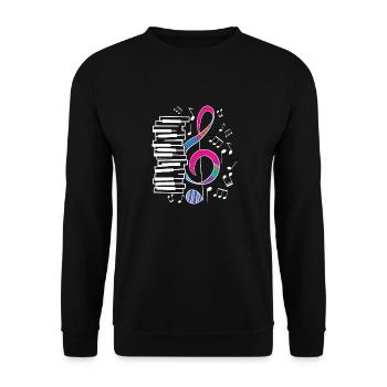 Pianist Piano Geschenk Musik Tastatur - Unisex Pullover - Schwarz - Vorne - Alina (178cm) & Michal (187cm)