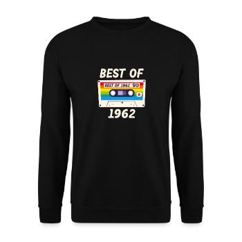 Best of 1962 Retro Vintage Musik Kassette Mixtape - Unisex Pullover - Schwarz - Vorne - Alina (178cm) & Michal (187cm)