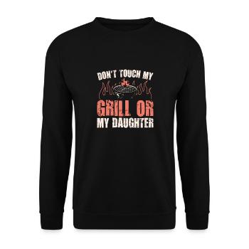 Dont Touch My Grill Or My Daughter Funny BBQ - Sweat-shirt Unisexe - noir - Devant - Alina (178cm) & Michal (187cm)
