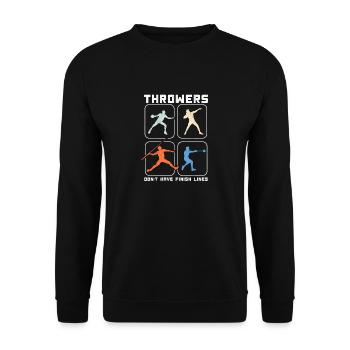 Throwers Don't Have Finish Lines Discus Javelin - Unisex Sweatshirt - black - Front - Alina (178cm) & Michal (187cm)