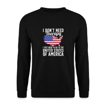 USA flag I American Souvenirs - Unisex Sweatshirt - black - Front - Alina (178cm) & Michal (187cm)