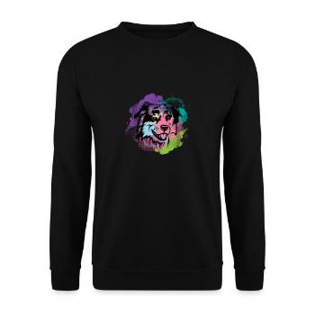Dog Lover I Splash Art Miniature American Shepherd - Unisex Sweatshirt - black - Front - Alina (178cm) & Michal (187cm)