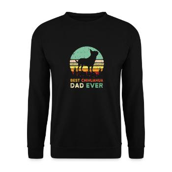 Best Dad Ever T Shirt Tsiwawa Dad Shirt Best Dad S - Unisex Sweatshirt - black - Front - Alina (178cm) & Michal (187cm)