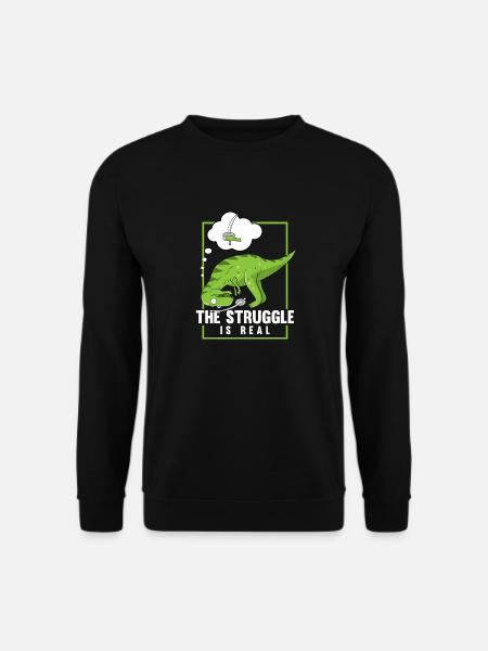 The Struggle Is Real Sword Fighting Dinosaur - Sweat-shirt Unisexe - noir