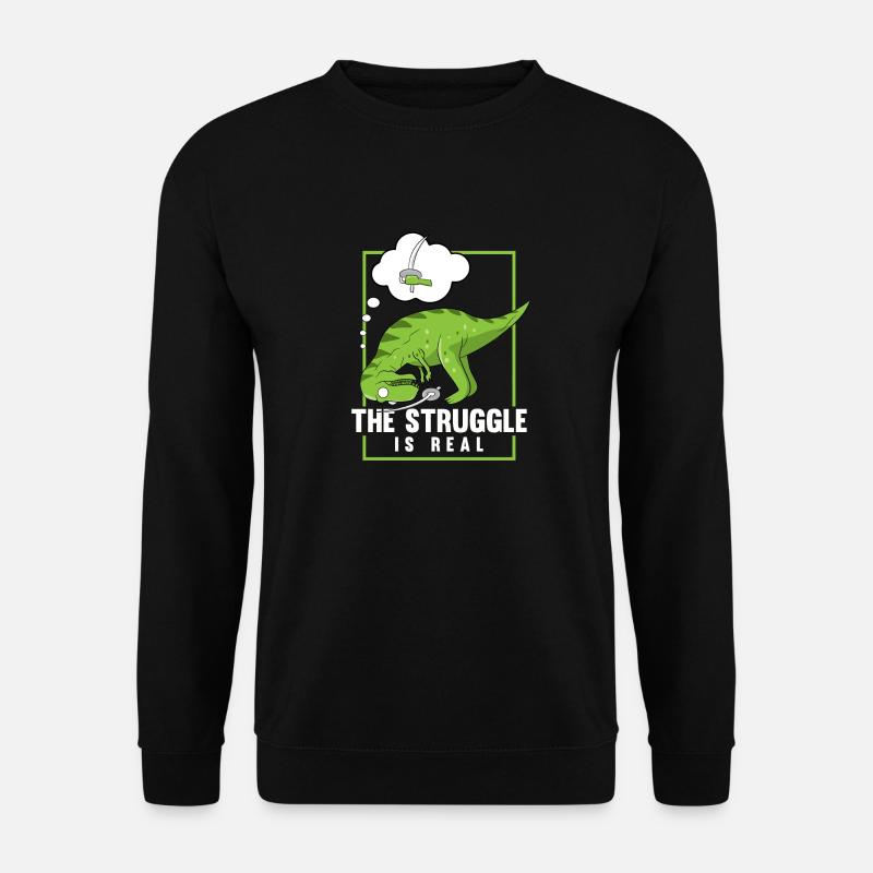 The Struggle Is Real Sword Fighting Dinosaur - Sweat-shirt Unisexe - noir