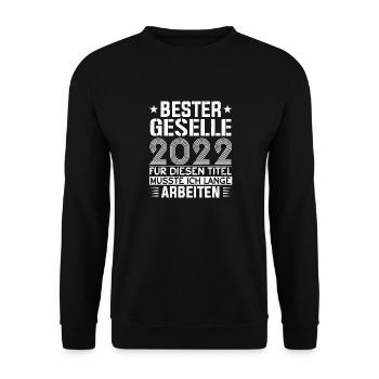 Geselle 2022 bestandene Prüfung Geschenk - Unisex Pullover - Schwarz - Vorne - Alina (178cm) & Michal (187cm)