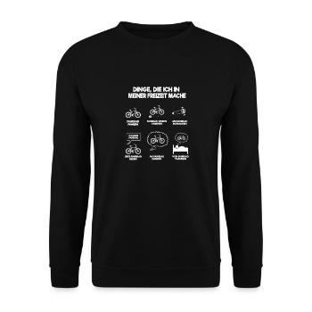 Dinge Die Ich In Meiner Freizeit Mache Radfahrer - Unisex Pullover - Schwarz - Vorne - Alina (178cm) & Michal (187cm)