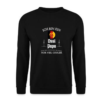 DDR Sachsen Ossi Ostberlin Moped outfit Spruch - Unisex Pullover - Schwarz - Vorne - Alina (178cm) & Michal (187cm)