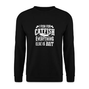 Flathead Wels alles andere ist Köder Männer - Unisex Pullover - Schwarz - Vorne - Alina (178cm) & Michal (187cm)