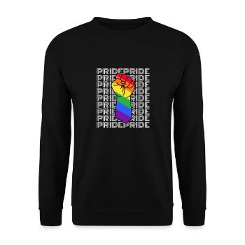 Pride LGBT Spruch Geschenk Rechte Queer - Unisex Pullover - Schwarz - Vorne - Alina (178cm) & Michal (187cm)