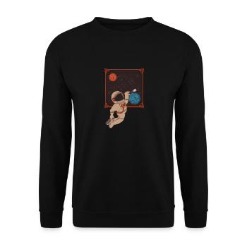 Weltraum Astronaut - Unisex Pullover - Schwarz - Vorne - Alina (178cm) & Michal (187cm)