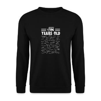 Square Root Of 196 14th Birthday, 14 Year Old Math - Unisex Pullover - Schwarz - Vorne - Alina (178cm) & Michal (187cm)