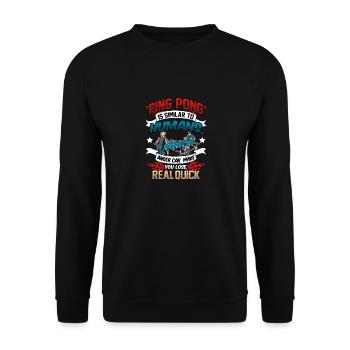 Control Table Tennis Table Tennis Player Ping Pong - Unisex Sweatshirt - black - Front - Alina (178cm) & Michal (187cm)