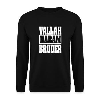 Vallah Haram Bruder - Unisex Pullover - Schwarz - Vorne - Alina (178cm) & Michal (187cm)