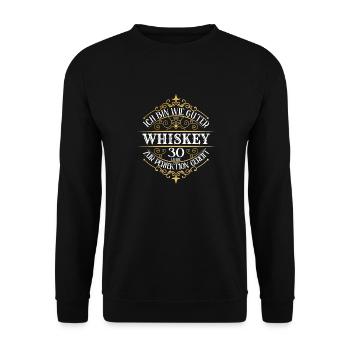 30. Geburtstag 30 Jahre Ich bin wie guter Whisky - Unisex Pullover - Schwarz - Vorne - Alina (178cm) & Michal (187cm)