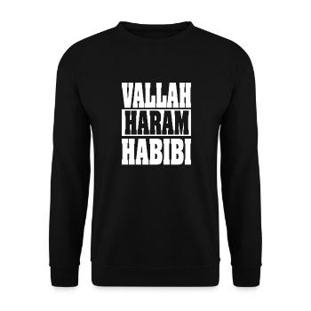 Vallah Haram Habibi Bruder - Unisex Pullover - Schwarz - Vorne - Alina (178cm) & Michal (187cm)