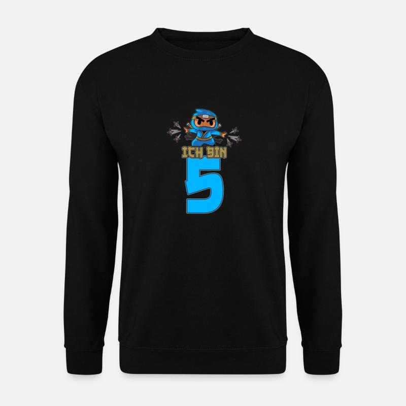Kinder Ninja Fünfter Geburtstag Samurai Ninja 5 - Unisex Pullover - Schwarz