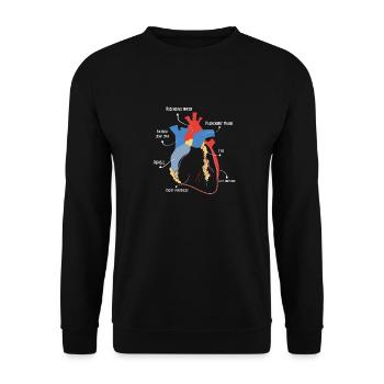 Anatomical Heart Medical Art - Unisex Sweatshirt - black - Front - Alina (178cm) & Michal (187cm)
