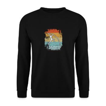 Stabhochsprung Retro - Unisex Pullover - Schwarz - Vorne - Alina (178cm) & Michal (187cm)