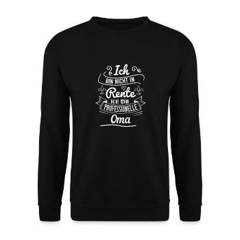 Professionelle Oma Ruhestand Geschenk - Unisex Pullover - Schwarz - Vorne - Alina (178cm) & Michal (187cm)