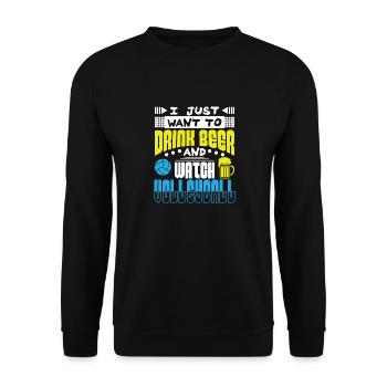 Volleyball and Beer - Unisex Pullover - Schwarz - Vorne - Alina (178cm) & Michal (187cm)