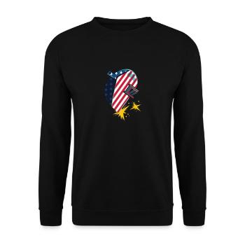 American Flag I Welding Helmet I Welder - Unisex Sweatshirt - black - Front - Alina (178cm) & Michal (187cm)