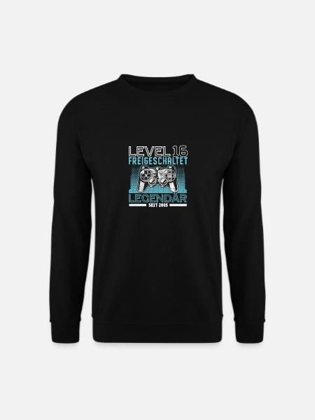 Level 16 Jahre Geburtstagsshirt Controller Gamer - Unisex Pullover - Schwarz