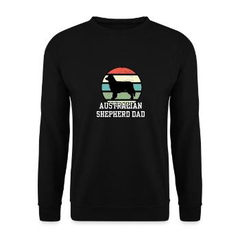 Australian Shepherd Dad I Retro Australian - Unisex Pullover - Schwarz - Vorne - Alina (178cm) & Michal (187cm)