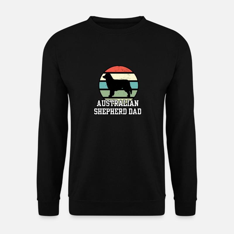 Australian Shepherd Dad I Retro Australian - Unisex Pullover - Schwarz