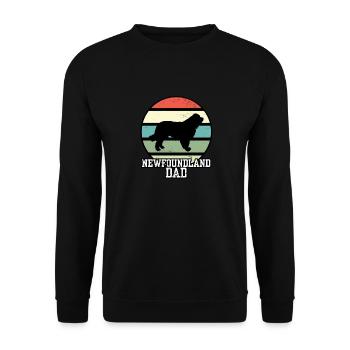 Newfoundland Dad I Retro Newfoundland Dad - Unisex Sweatshirt - black - Front - Alina (178cm) & Michal (187cm)