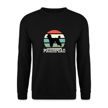 Poodle Dad I Retro Poodle Dad - Sweat-shirt Unisexe - noir - Devant - Alina (178cm) & Michal (187cm)