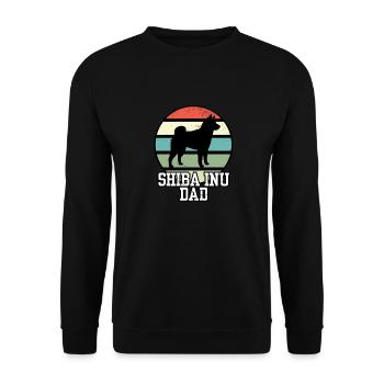 Shiba Inu Dad I Retro Shiba Dad - Unisex Sweatshirt - black - Front - Alina (178cm) & Michal (187cm)