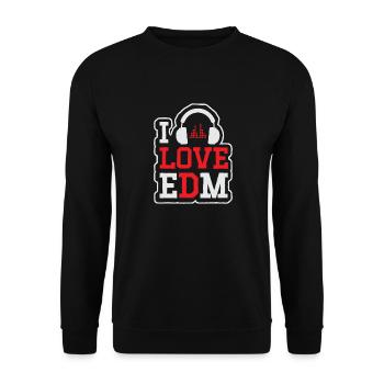 I Love Electro Dance Music EDM - Unisex Pullover - Schwarz - Vorne - Alina (178cm) & Michal (187cm)