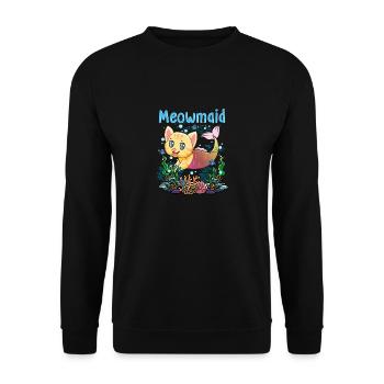 Meowmaid Shirt - Unisex Pullover - Schwarz - Vorne - Alina (178cm) & Michal (187cm)