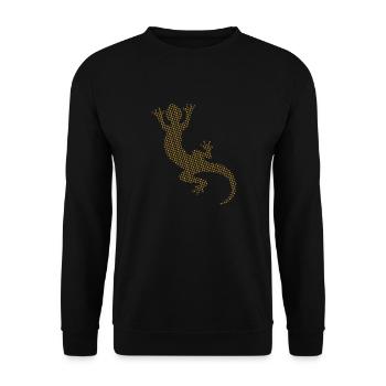 Eidechse Gecko - Unisex Pullover - Schwarz - Vorne - Alina (178cm) & Michal (187cm)